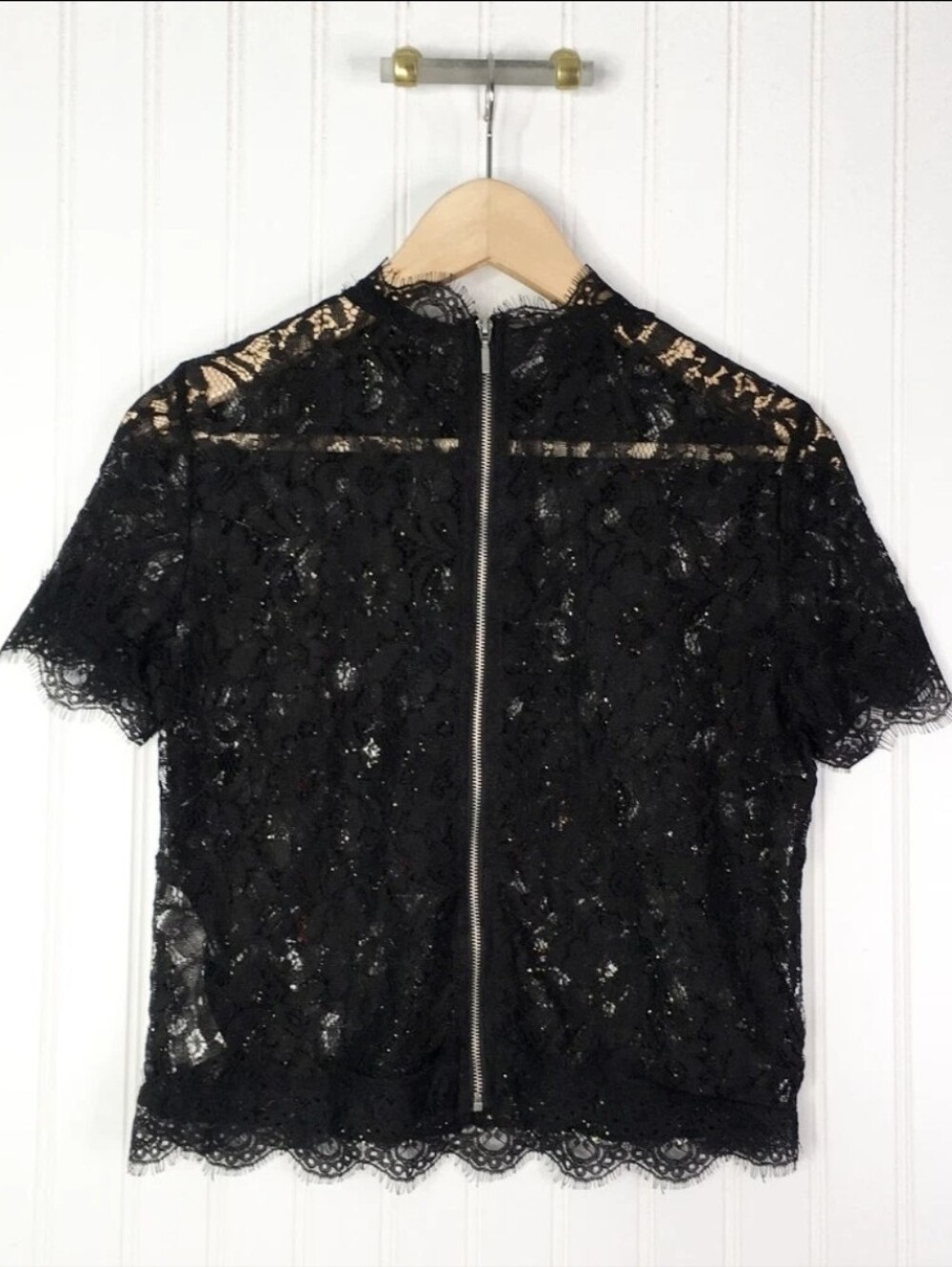Zara Lace Blouse Featuring Multicolor Embroidery - Size Small - Picture 3 of 3